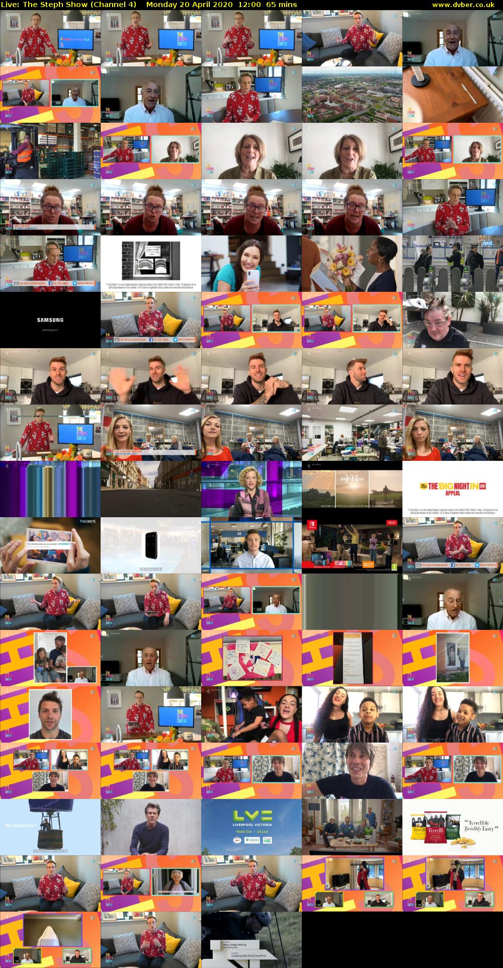 Live: The Steph Show (Channel 4) Monday 20 April 2020 12:00 - 13:05