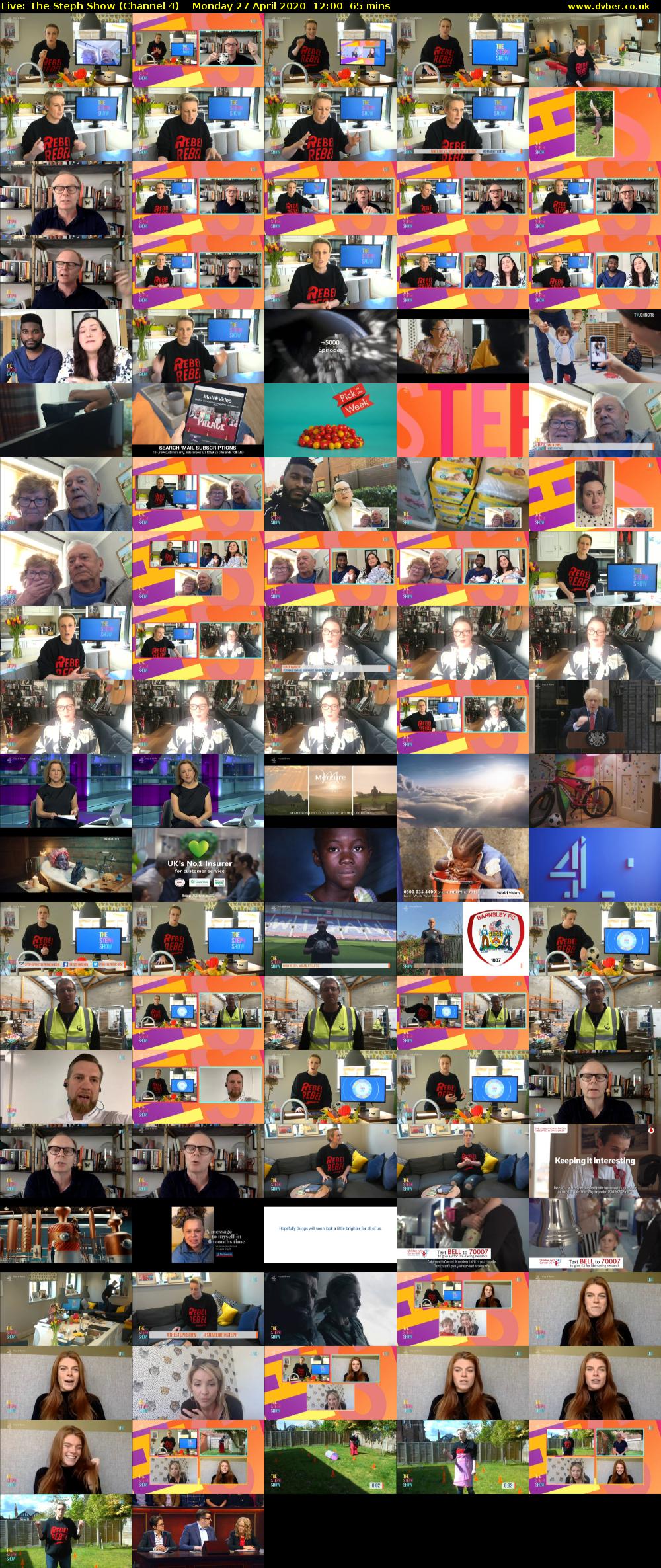Live: The Steph Show (Channel 4) Monday 27 April 2020 12:00 - 13:05
