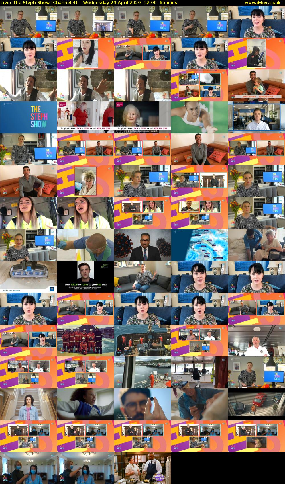 Live: The Steph Show (Channel 4) Wednesday 29 April 2020 12:00 - 13:05