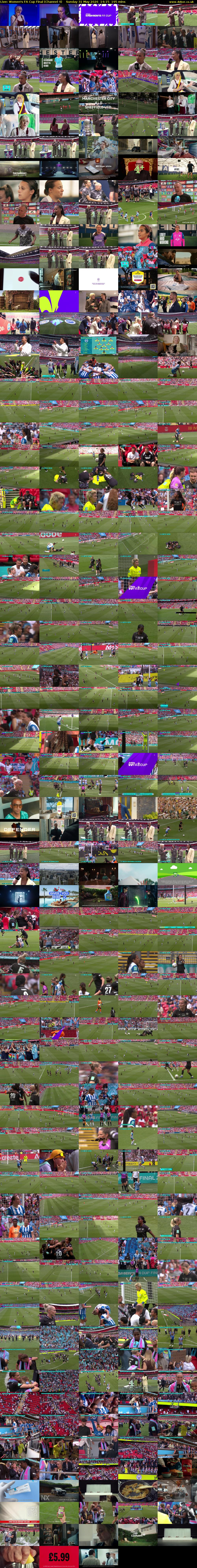 Live: Women's FA Cup Final (Channel 4) Sunday 31 May 2026 14:15 - 17:30