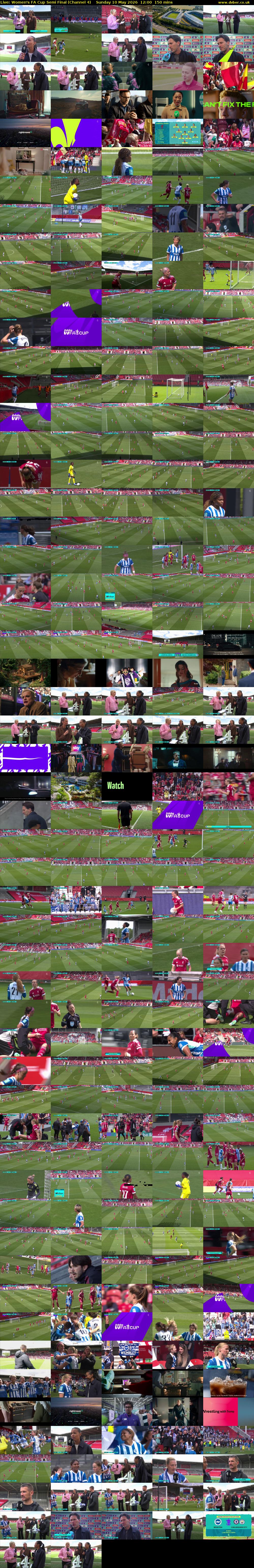 Live: Women's FA Cup Semi Final (Channel 4) Sunday 10 May 2026 12:00 - 14:30