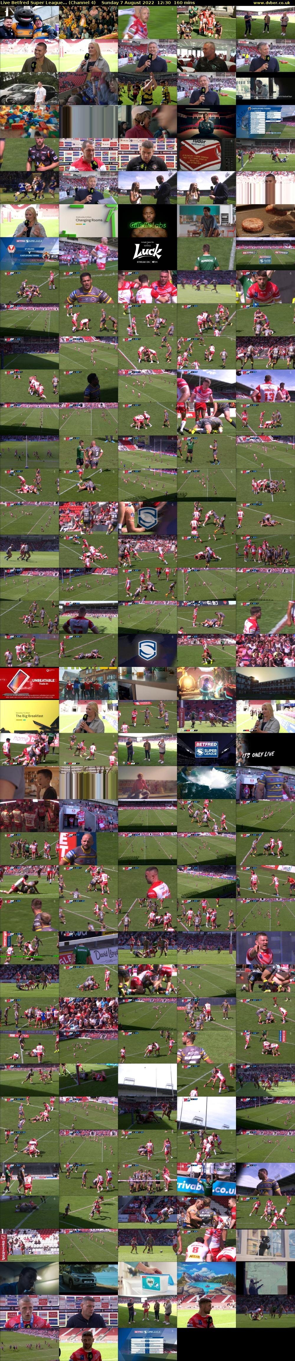 Live Betfred Super League... (Channel 4) Sunday 7 August 2022 12:30 - 15:10
