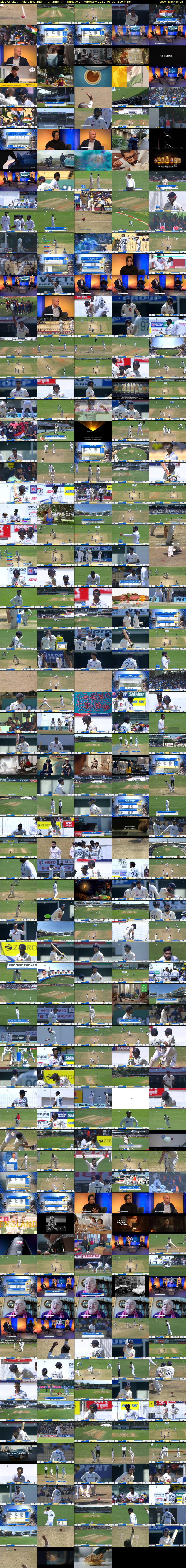 Live Cricket: India v England:... (Channel 4) Sunday 14 February 2021 06:00 - 09:30