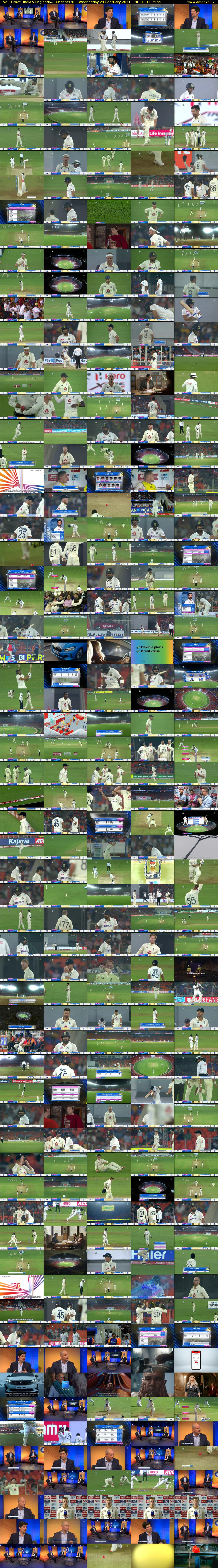 Live Cricket: India v England:... (Channel 4) Wednesday 24 February 2021 14:00 - 17:00