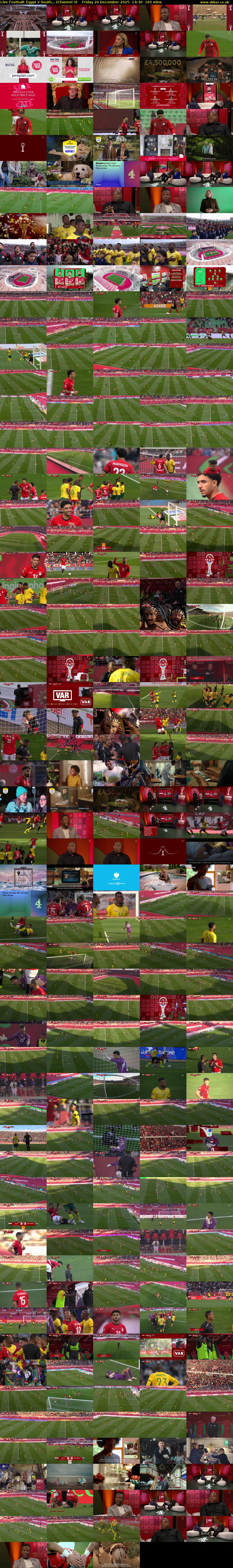Live Football: Egypt v South... (Channel 4) Friday 26 December 2025 14:30 - 17:15
