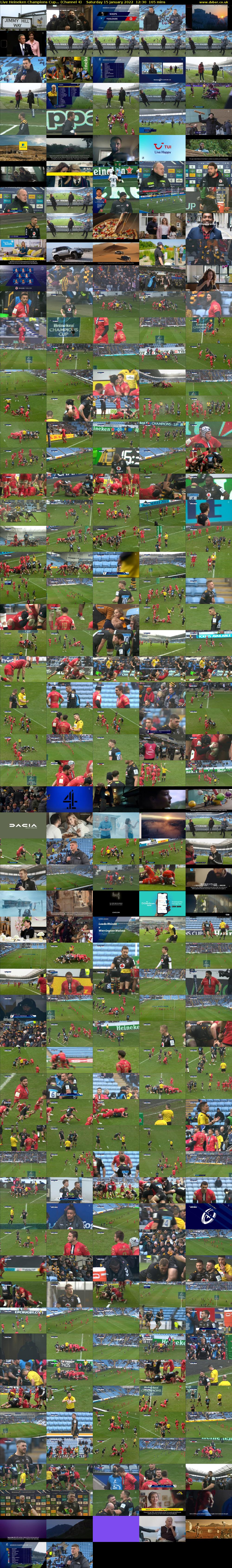 Live Heineken Champions Cup... (Channel 4) Saturday 15 January 2022 12:30 - 15:15