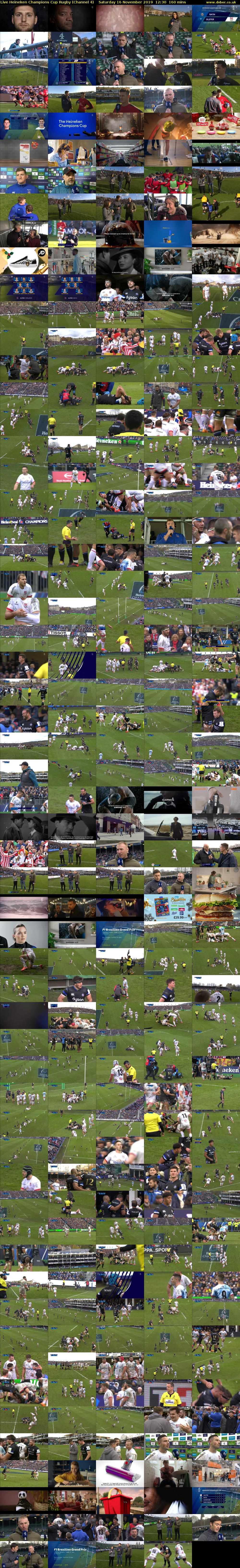 Live Heineken Champions Cup Rugby (Channel 4) Saturday 16 November 2019 12:30 - 15:10
