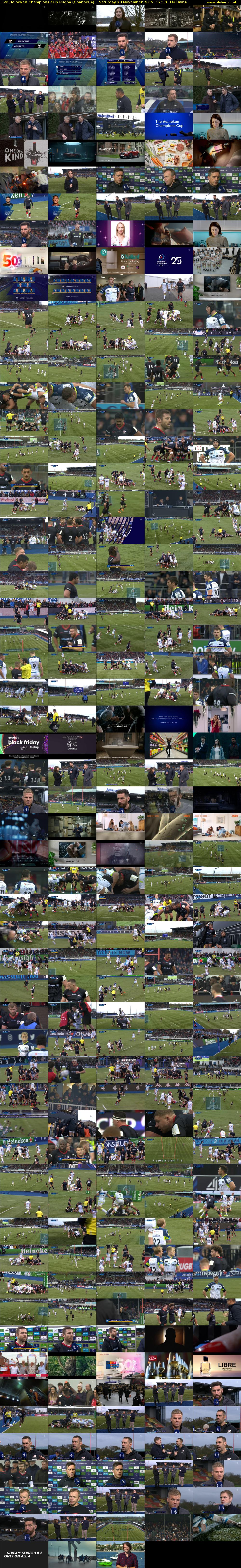 Live Heineken Champions Cup Rugby (Channel 4) Saturday 23 November 2019 12:30 - 15:10