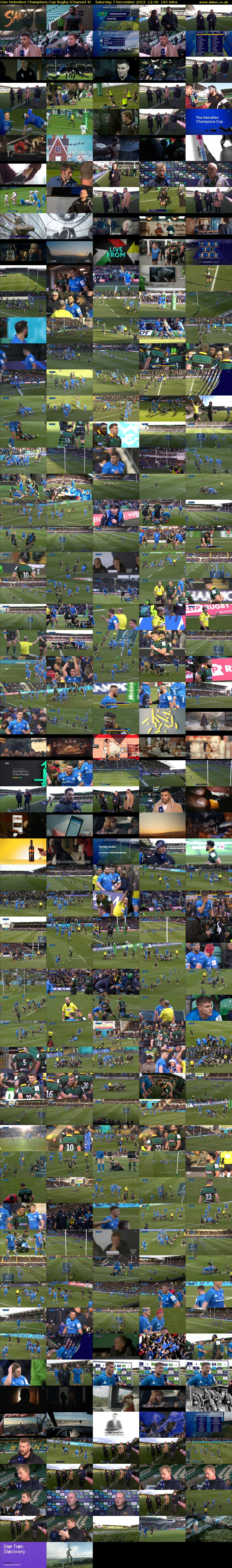 Live Heineken Champions Cup Rugby (Channel 4) Saturday 7 December 2019 12:30 - 15:15