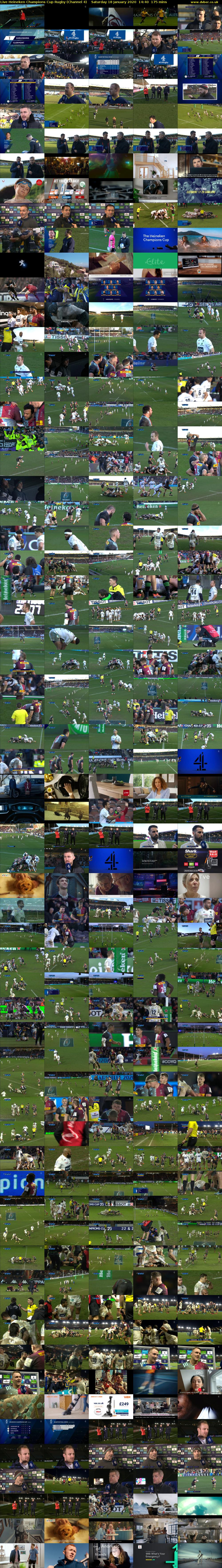 Live Heineken Champions Cup Rugby (Channel 4) Saturday 18 January 2020 14:40 - 17:35