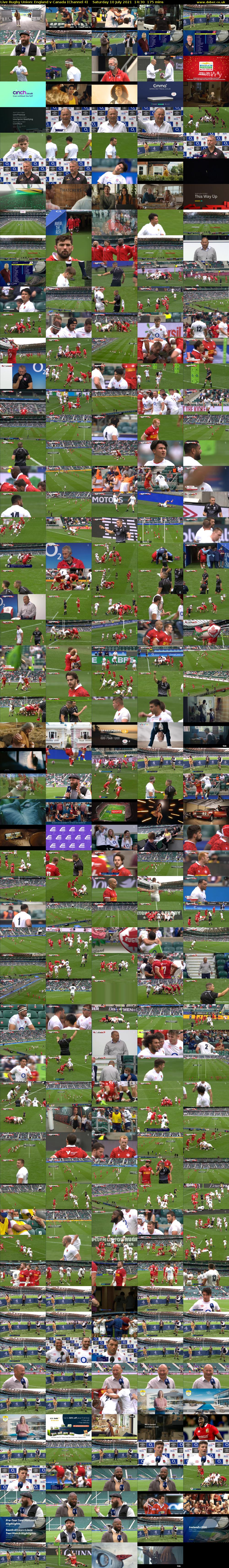 Live Rugby Union: England v Canada (Channel 4) Saturday 10 July 2021 14:30 - 17:25