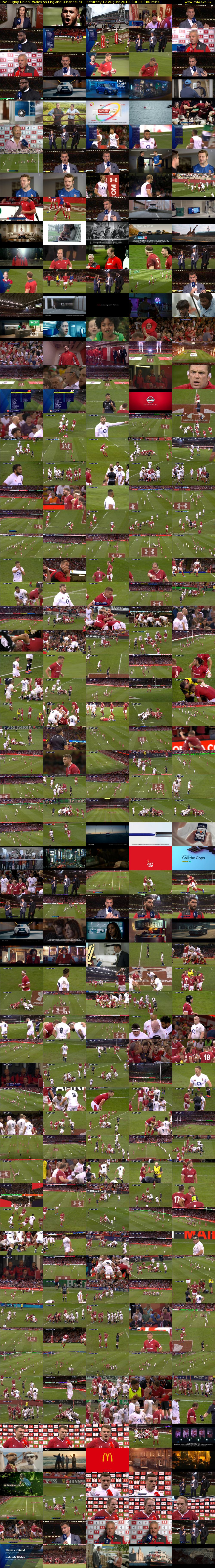 Live Rugby Union: Wales vs England (Channel 4) Saturday 17 August 2019 13:30 - 16:30