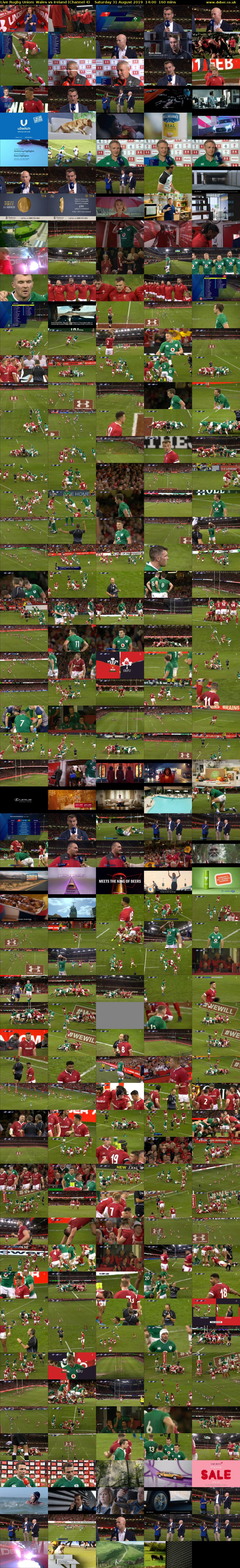 Live Rugby Union: Wales vs Ireland (Channel 4) Saturday 31 August 2019 14:00 - 16:40