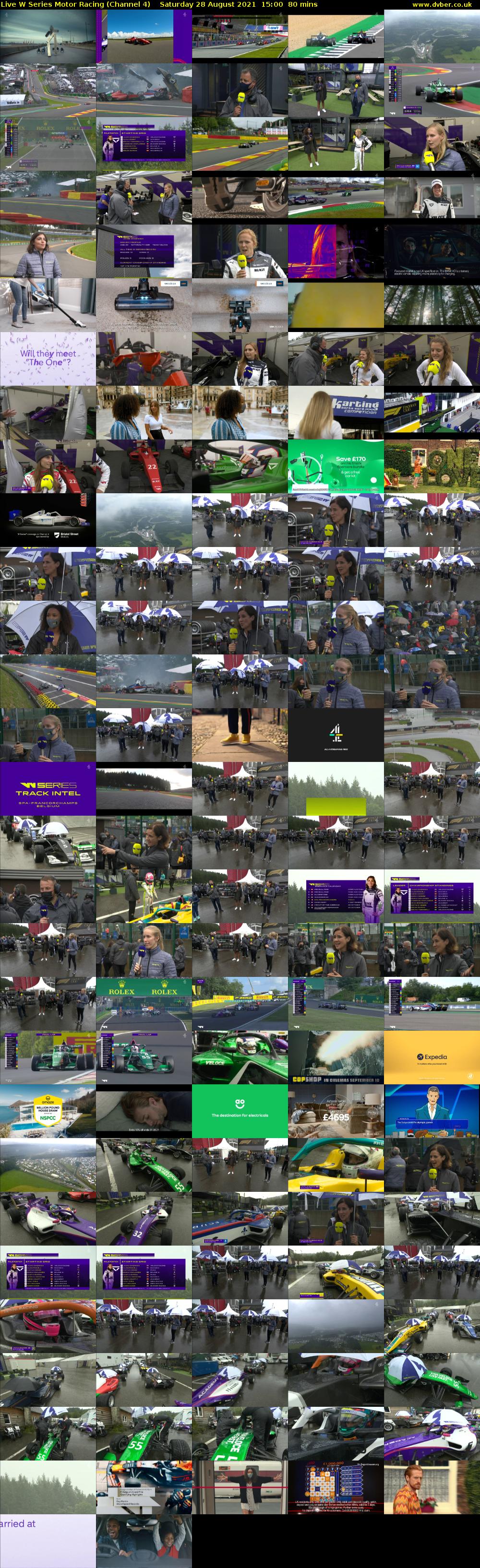 Live W Series Motor Racing (Channel 4) Saturday 28 August 2021 15:00 - 16:20