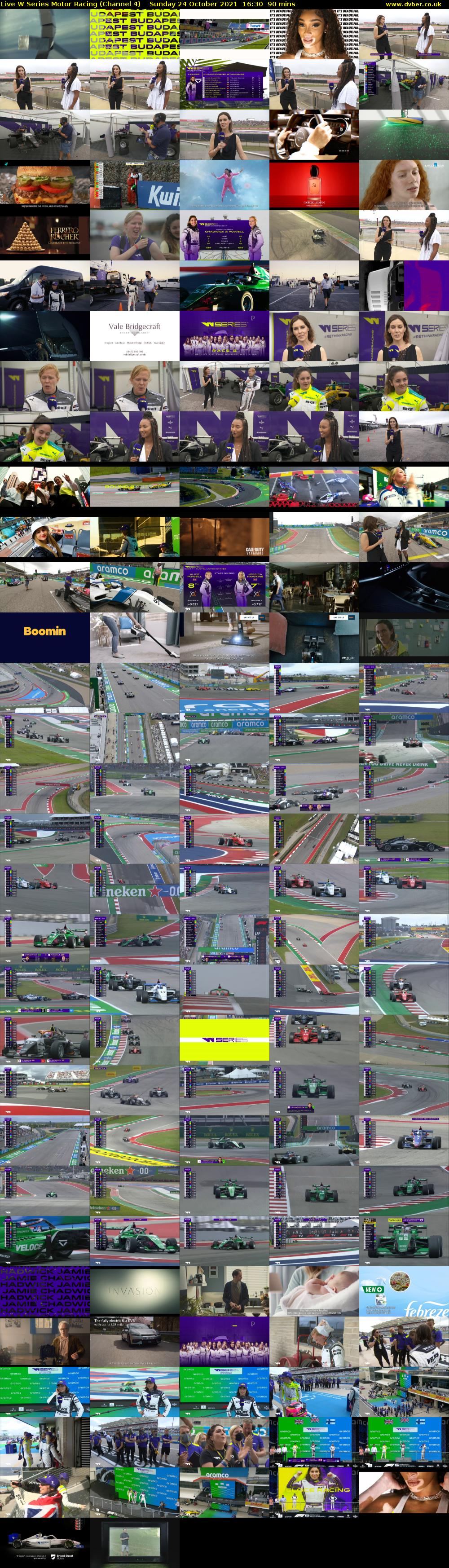 Live W Series Motor Racing (Channel 4) Sunday 24 October 2021 16:30 - 18:00