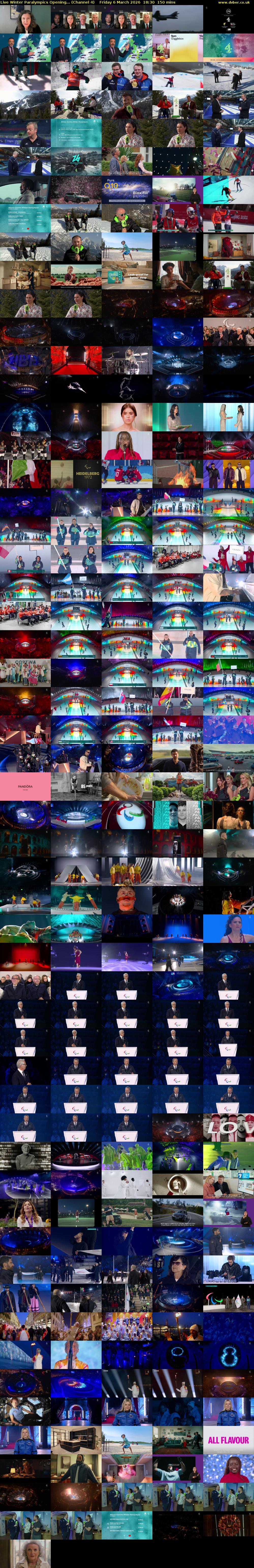 Live Winter Paralympics Opening... (Channel 4) Friday 6 March 2026 18:30 - 21:00