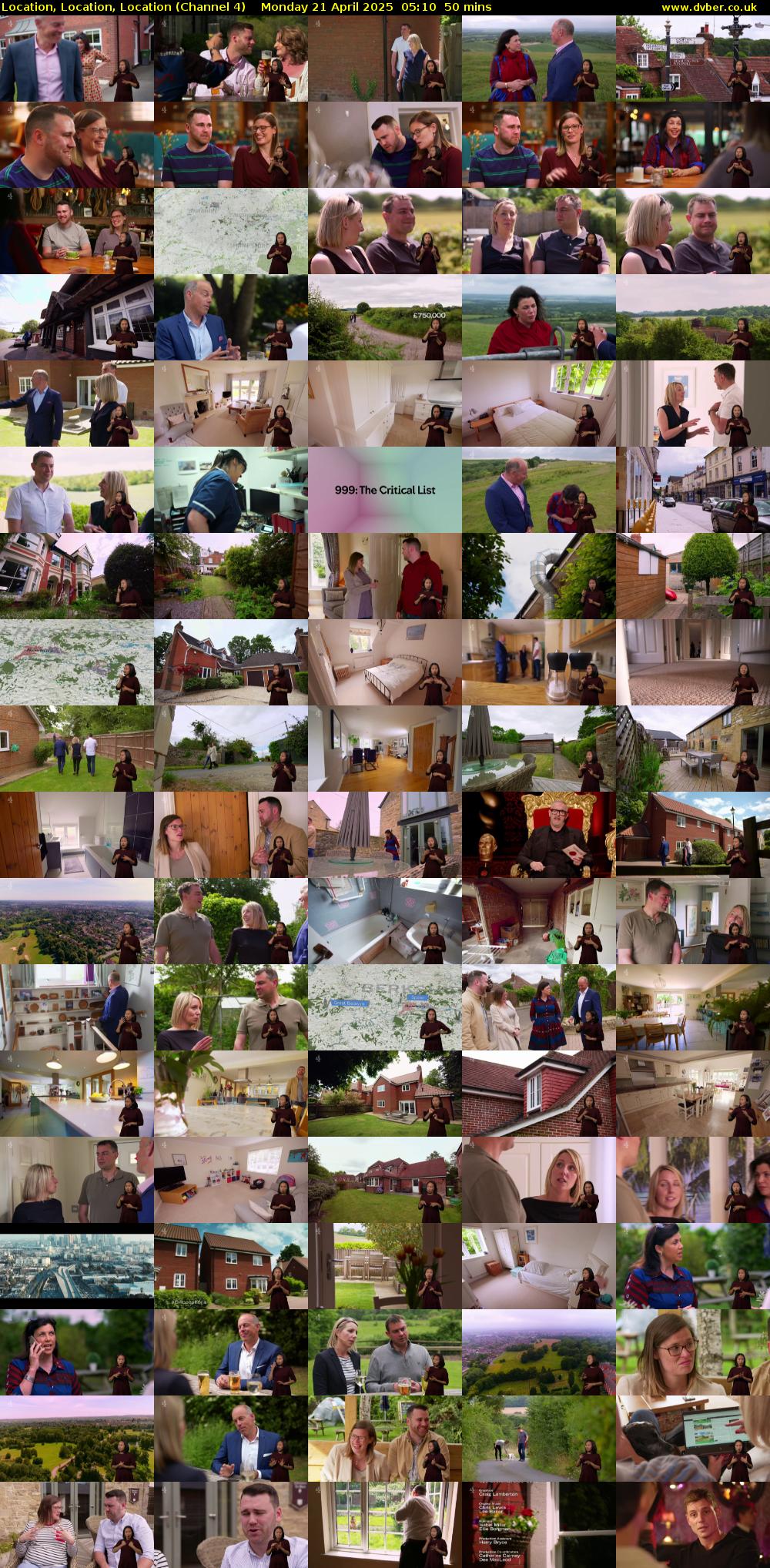 Location, Location, Location (Channel 4) Monday 21 April 2025 05:10 - 06:00