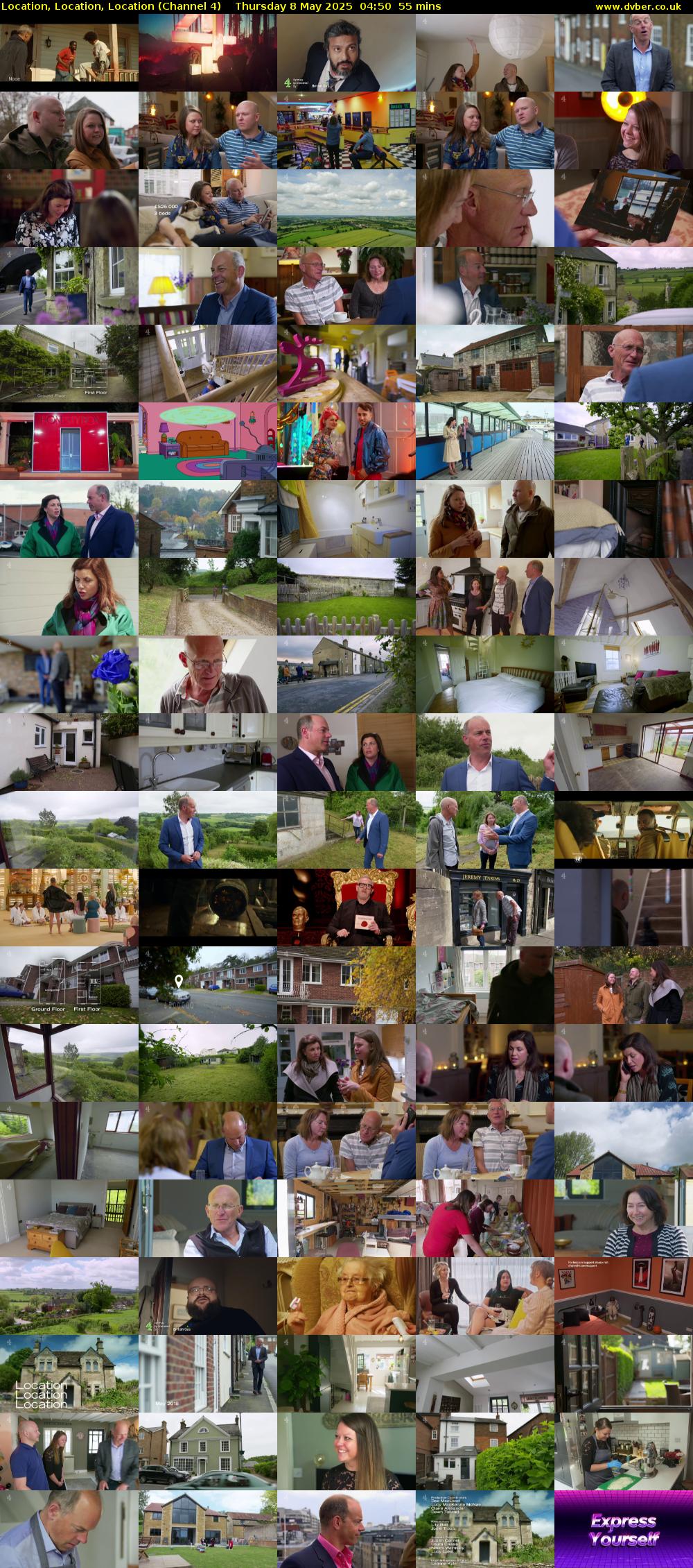 Location, Location, Location (Channel 4) Thursday 8 May 2025 04:50 - 05:45