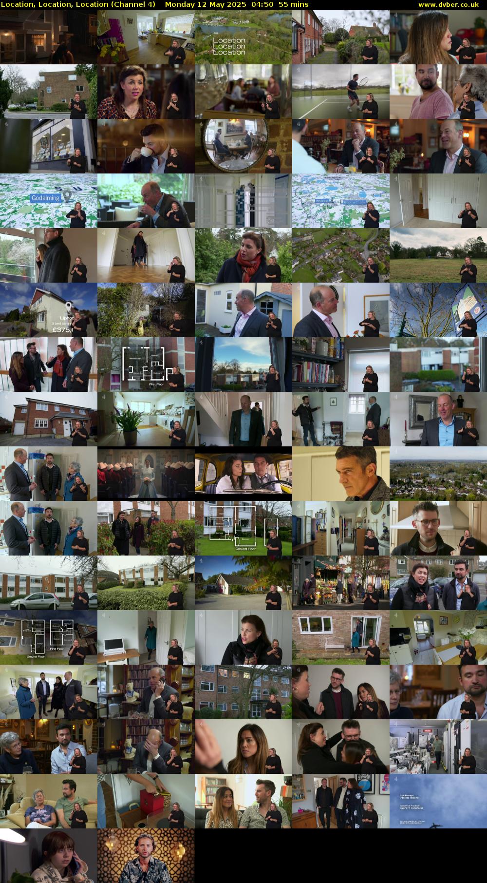 Location, Location, Location (Channel 4) Monday 12 May 2025 04:50 - 05:45