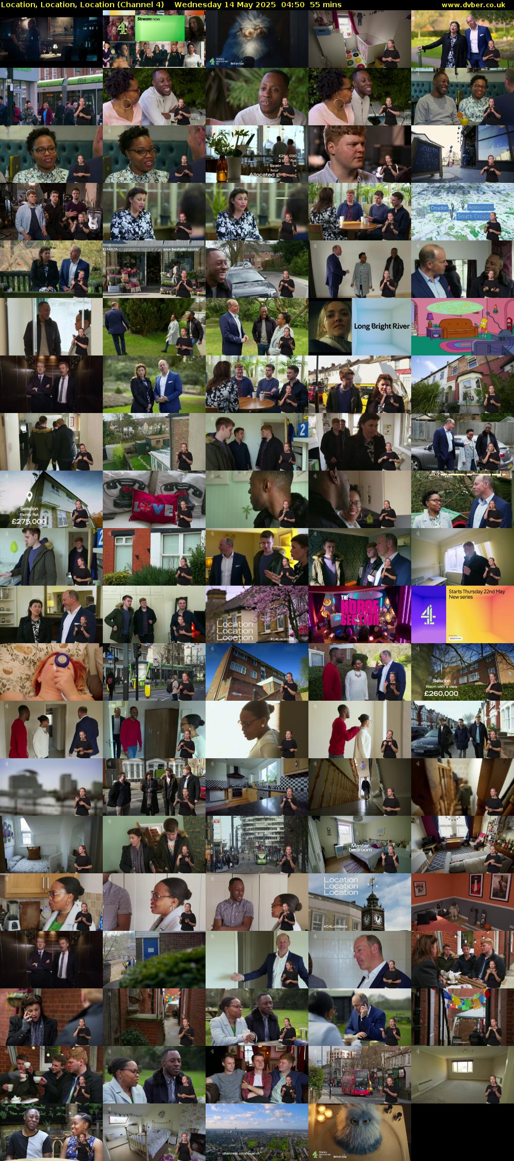 Location, Location, Location (Channel 4) Wednesday 14 May 2025 04:50 - 05:45