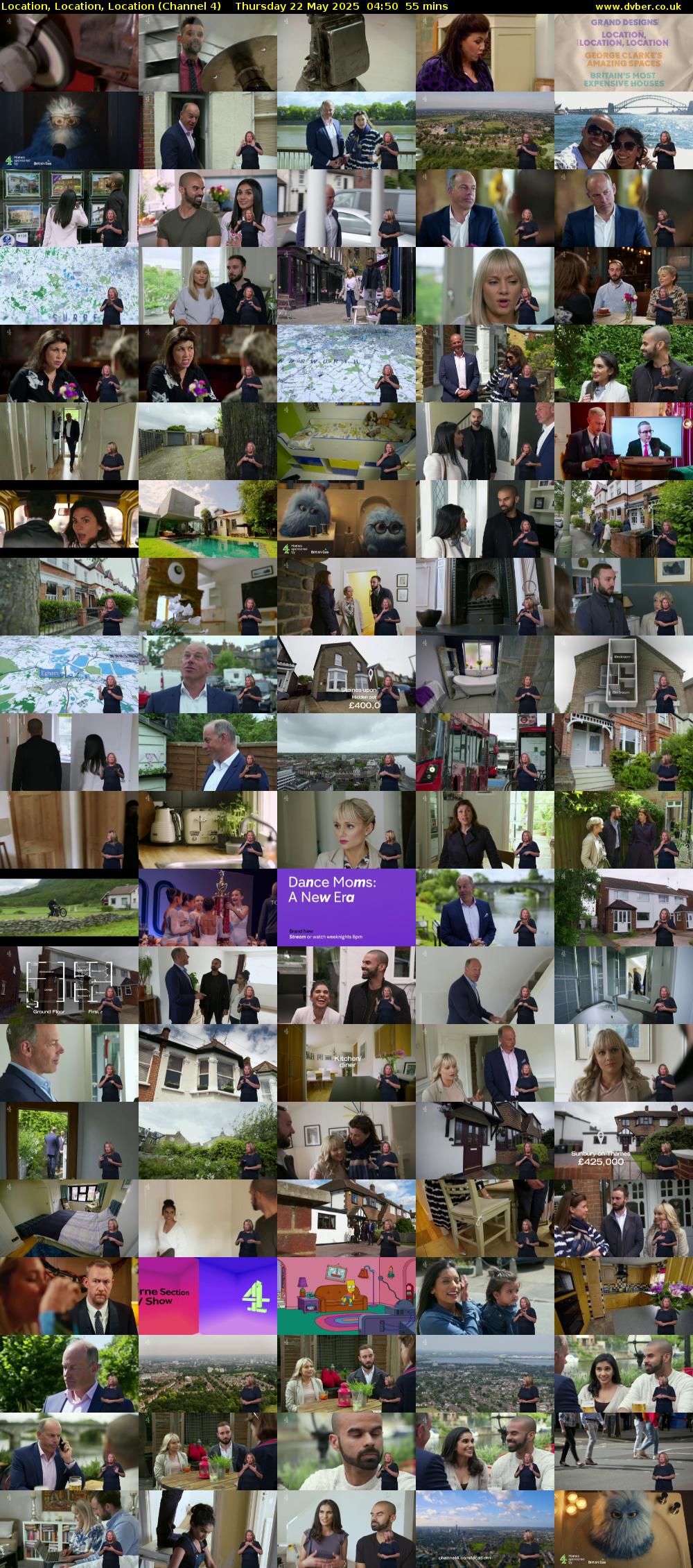 Location, Location, Location (Channel 4) Thursday 22 May 2025 04:50 - 05:45