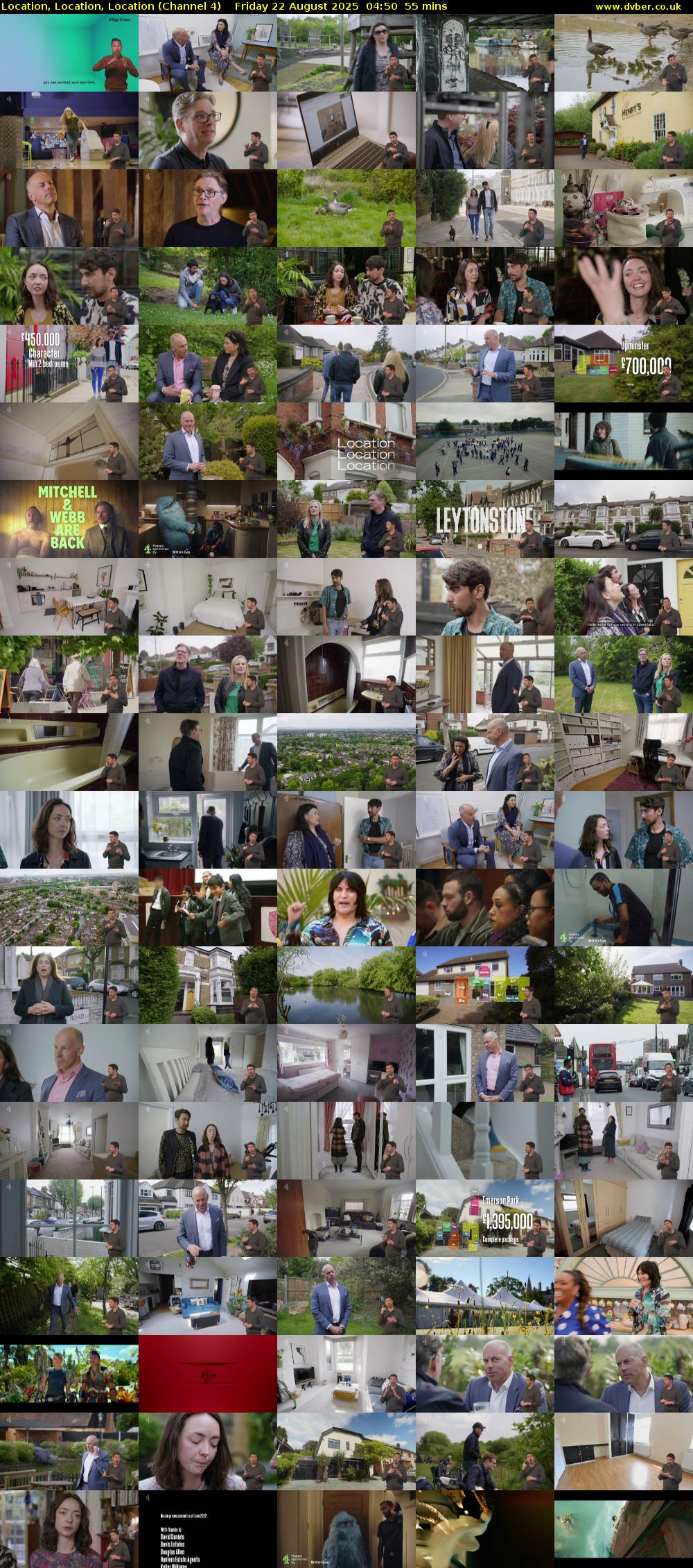 Location, Location, Location (Channel 4) Friday 22 August 2025 04:50 - 05:45