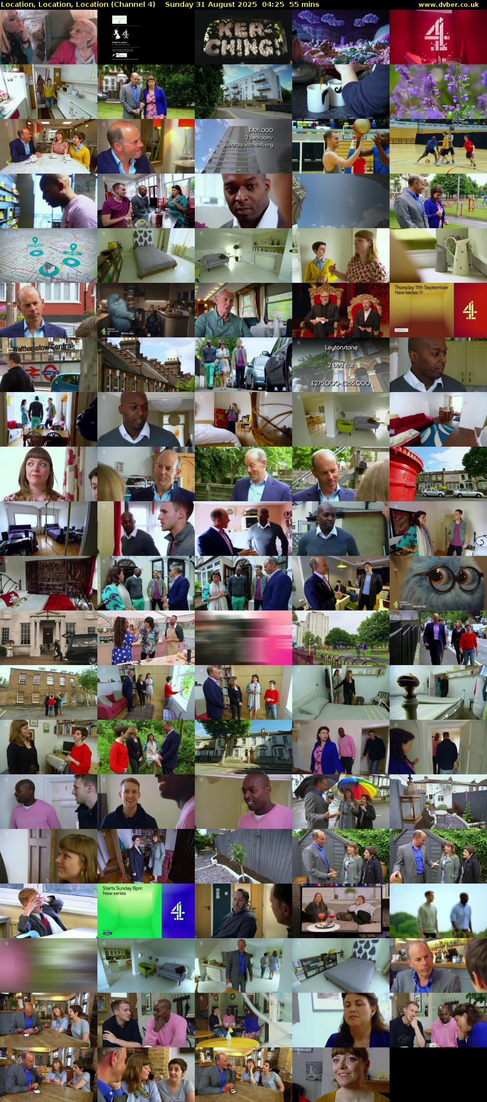 Location, Location, Location (Channel 4) Sunday 31 August 2025 04:25 - 05:20
