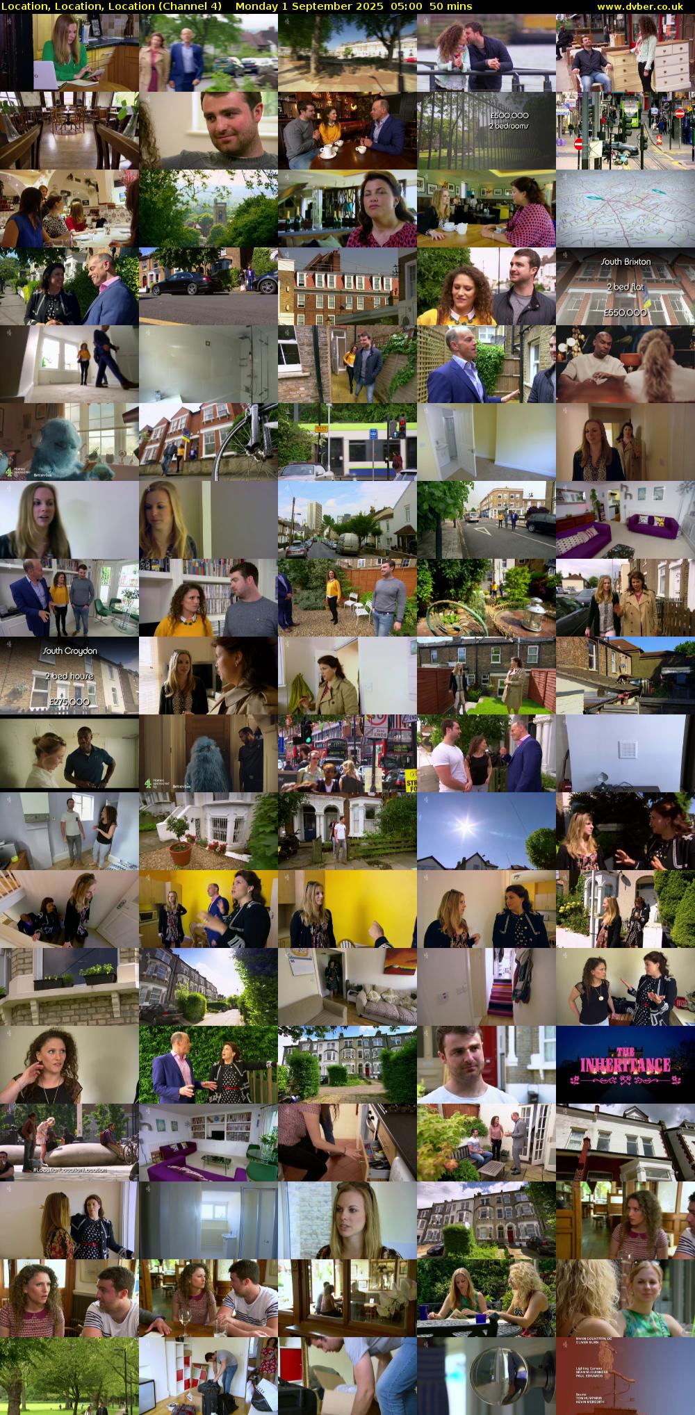 Location, Location, Location (Channel 4) Monday 1 September 2025 05:00 - 05:50