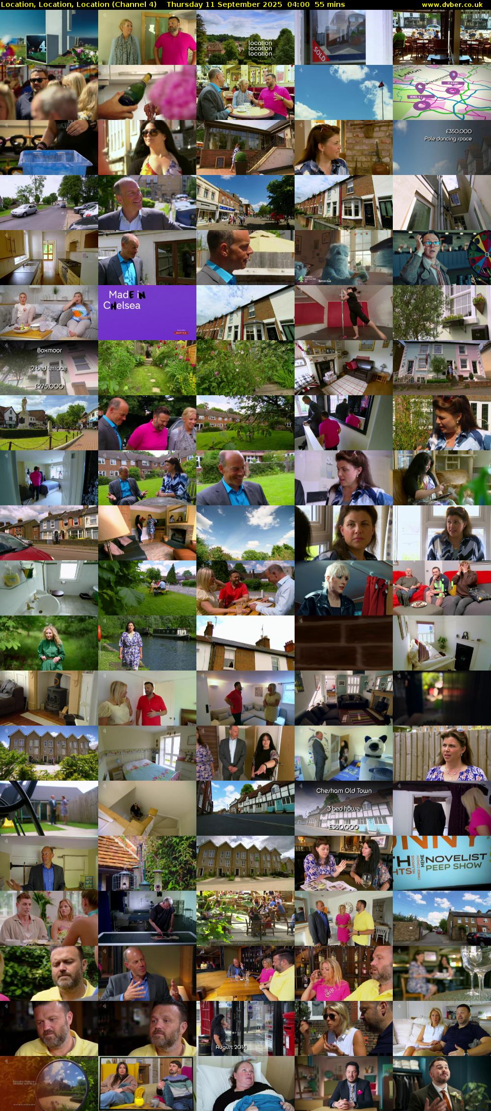 Location, Location, Location (Channel 4) Thursday 11 September 2025 04:00 - 04:55