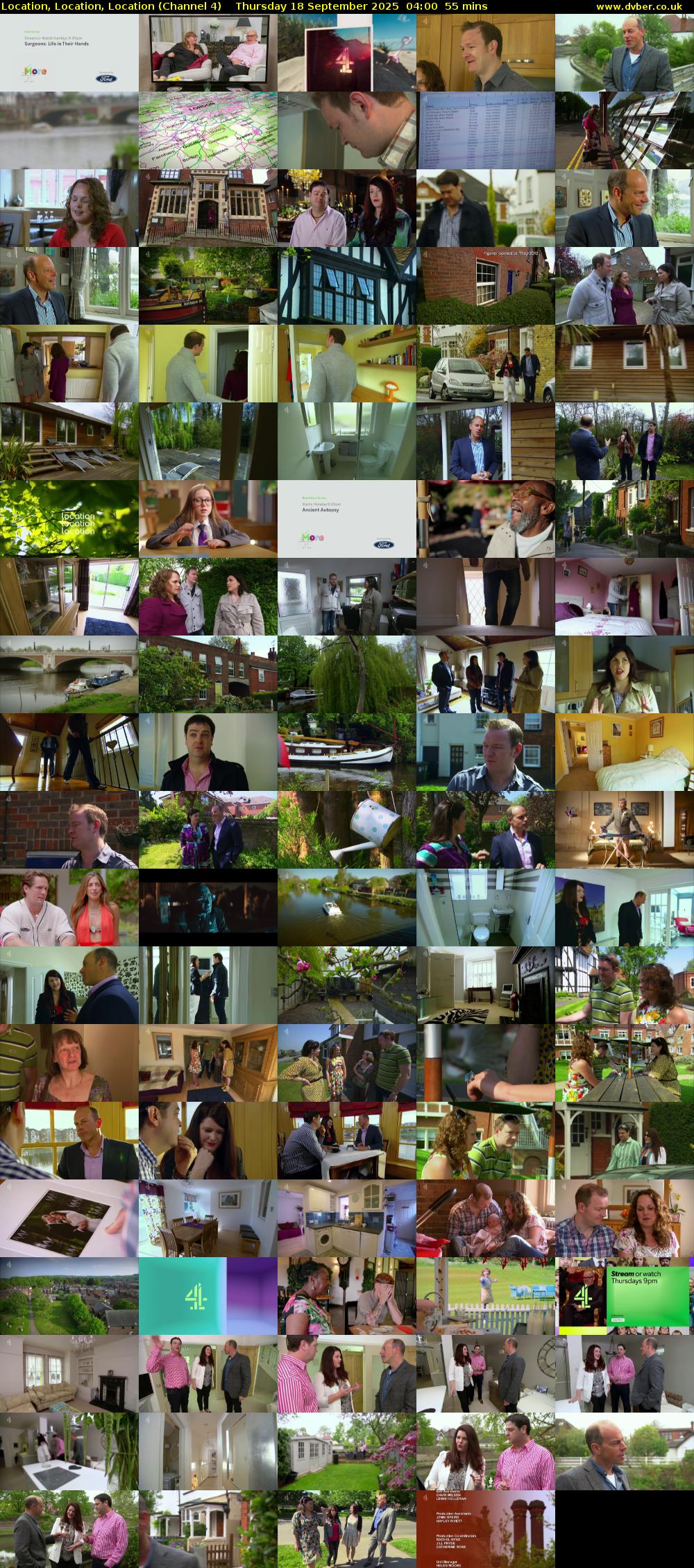 Location, Location, Location (Channel 4) Thursday 18 September 2025 04:00 - 04:55