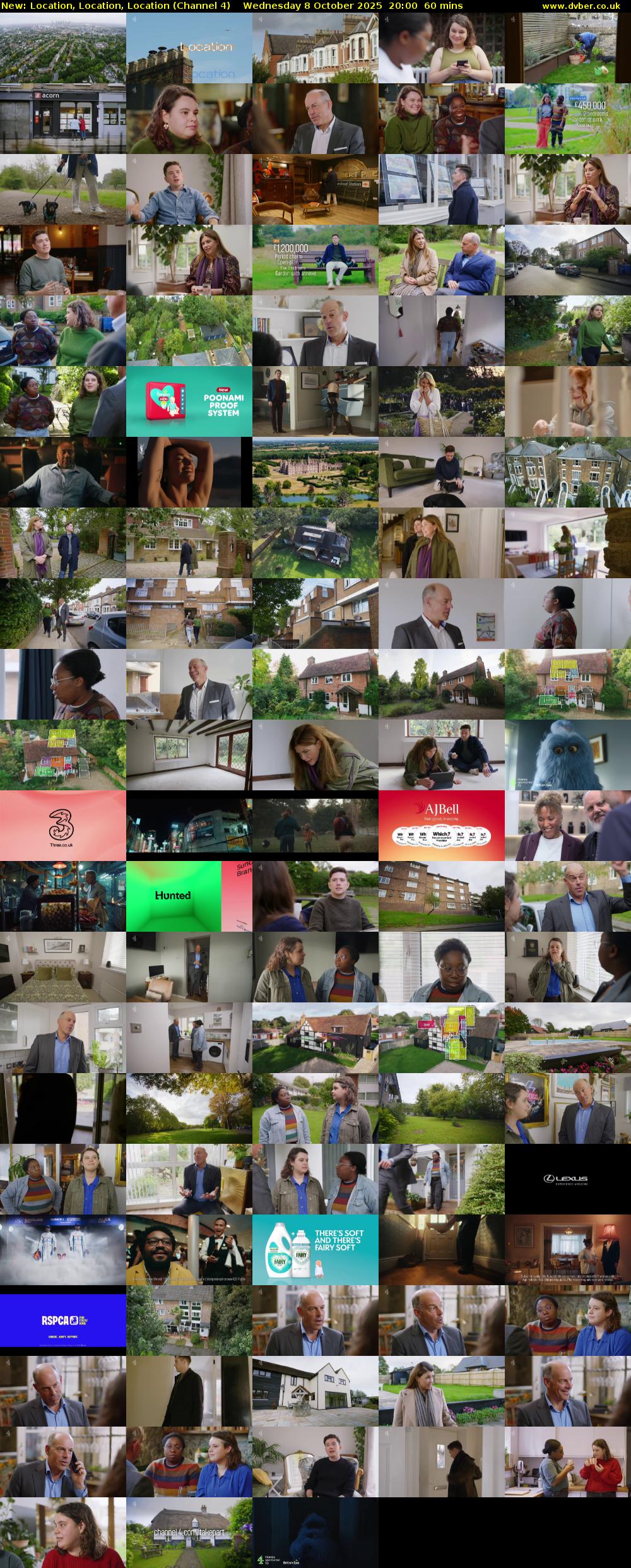 Location, Location, Location (Channel 4) Wednesday 8 October 2025 20:00 - 21:00