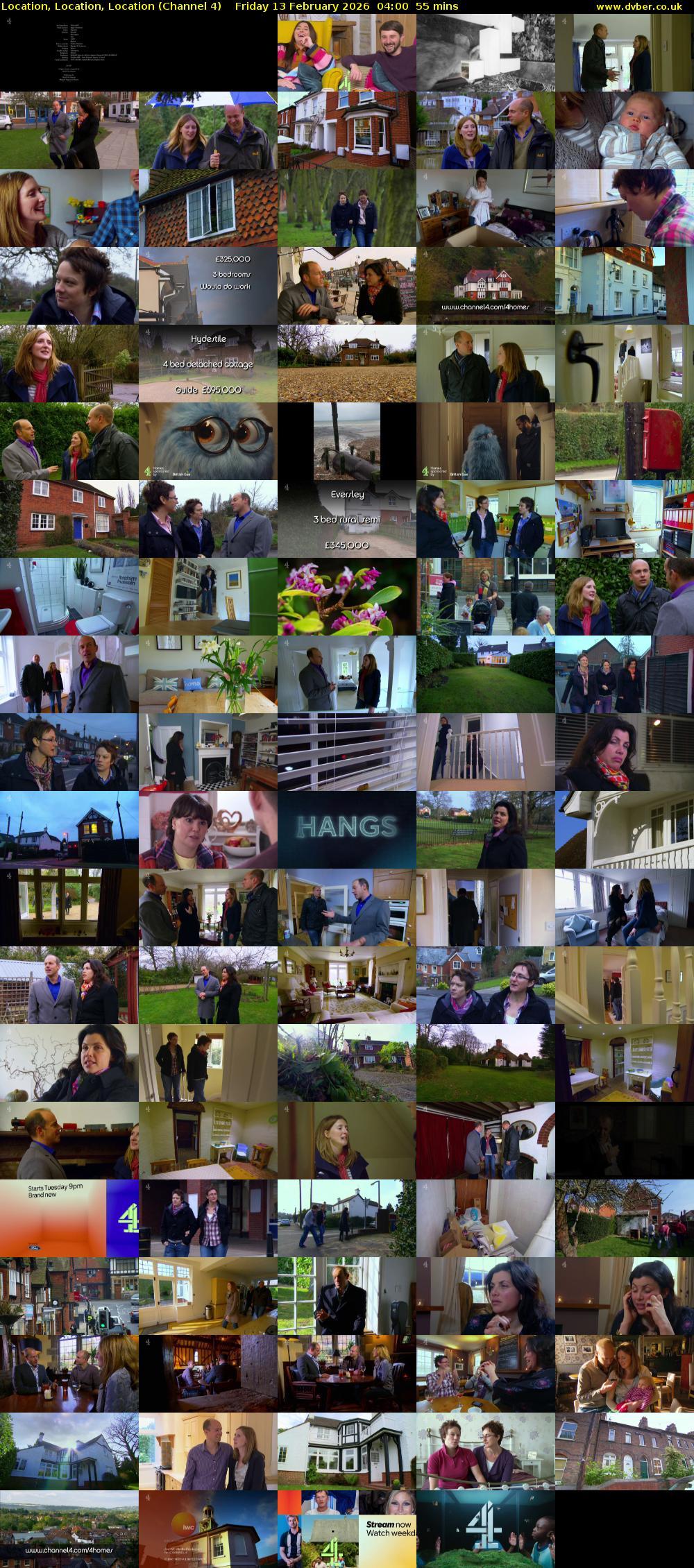 Location, Location, Location (Channel 4) Friday 13 February 2026 04:00 - 04:55