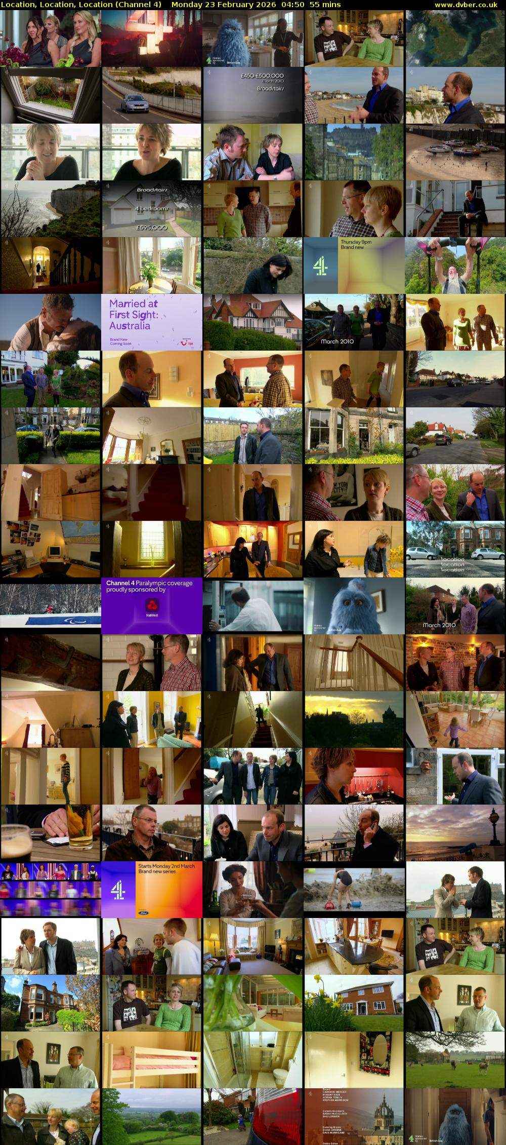 Location, Location, Location (Channel 4) Monday 23 February 2026 04:50 - 05:45
