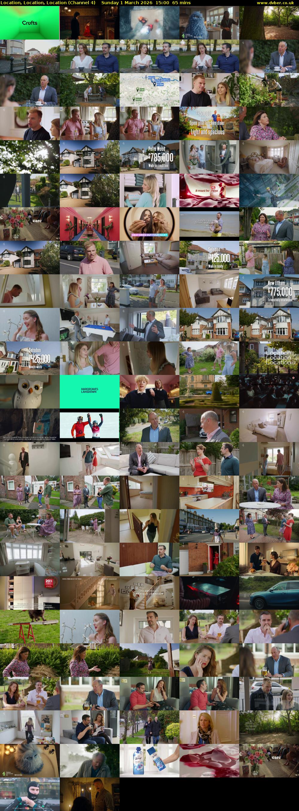 Location, Location, Location (Channel 4) Sunday 1 March 2026 15:00 - 16:05