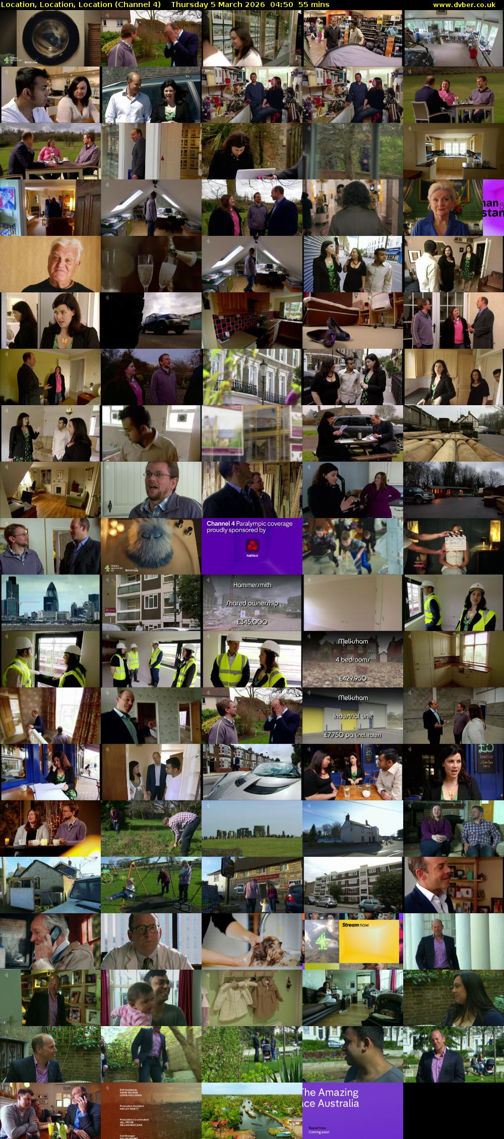 Location, Location, Location (Channel 4) Thursday 5 March 2026 04:50 - 05:45