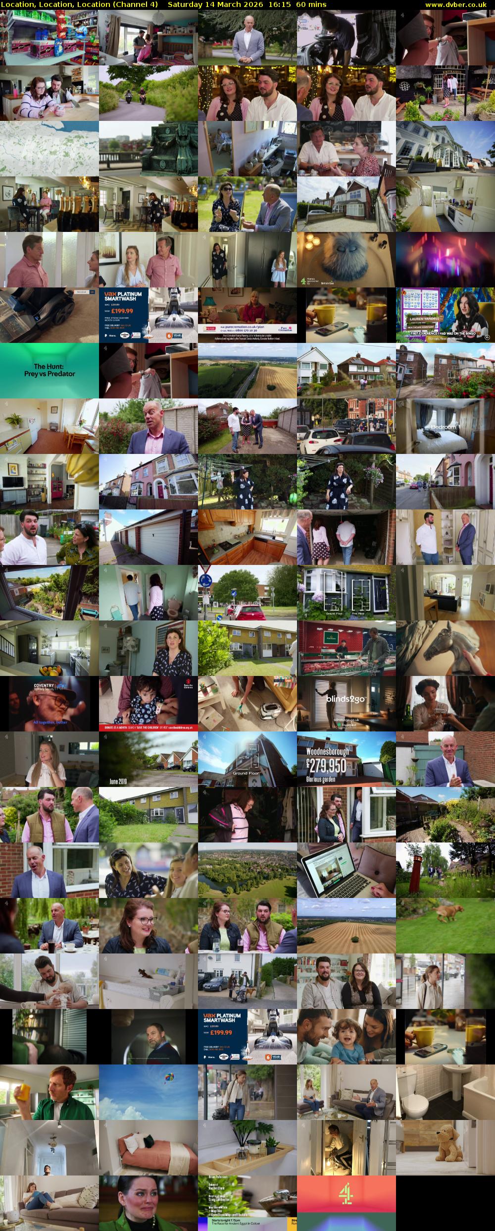 Location, Location, Location (Channel 4) Saturday 14 March 2026 16:15 - 17:15