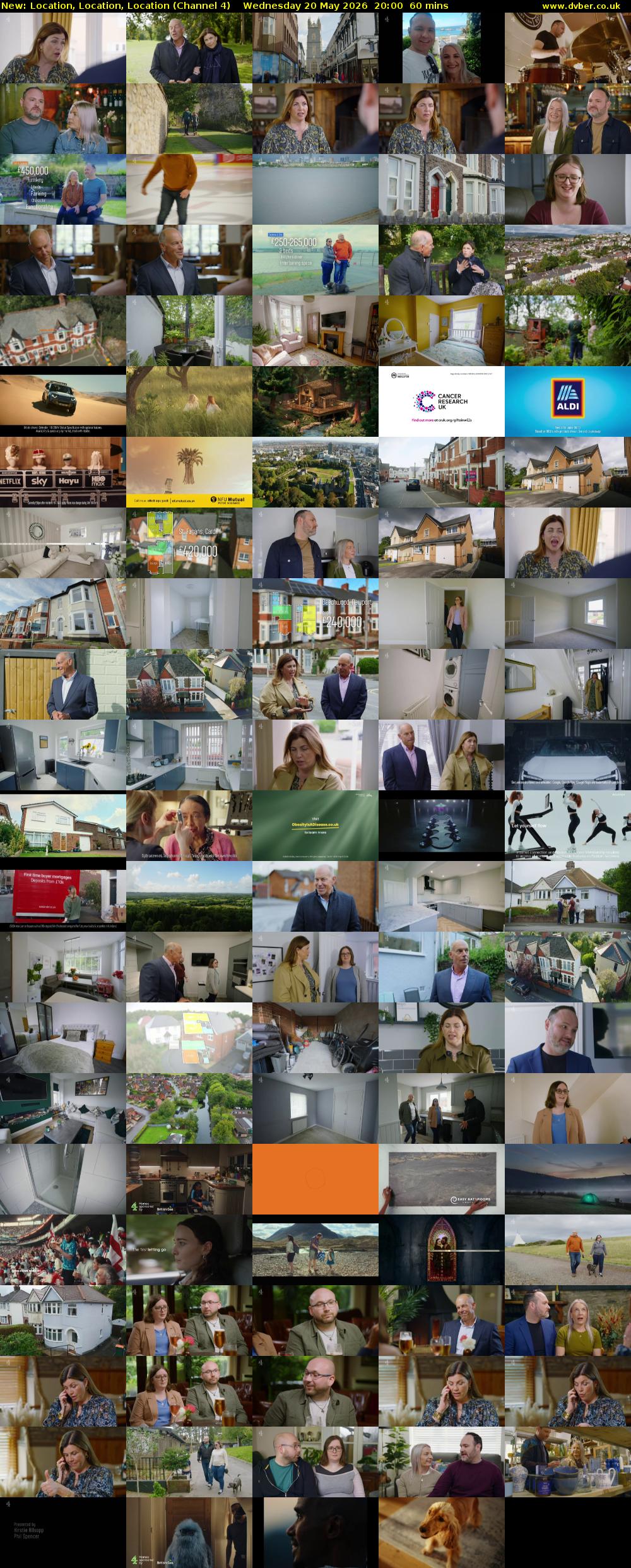 Location, Location, Location (Channel 4) Wednesday 20 May 2026 20:00 - 21:00