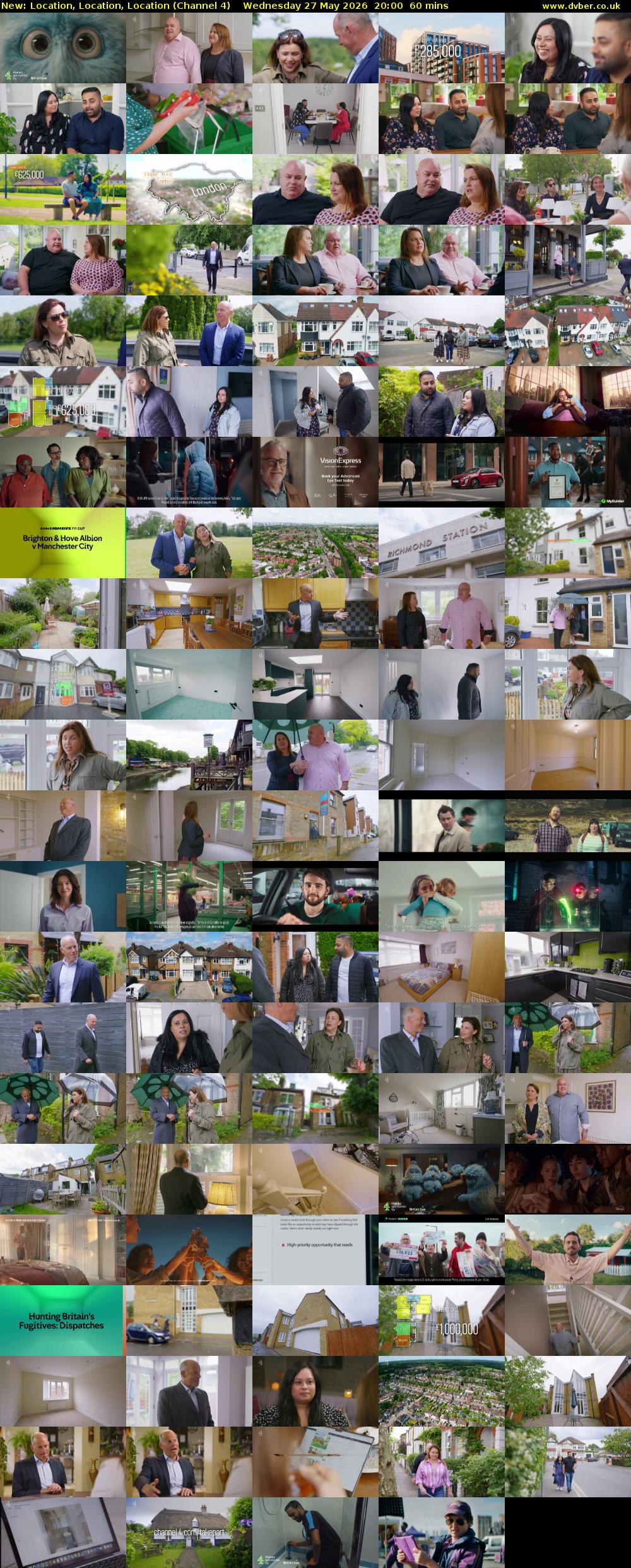 Location, Location, Location (Channel 4) Wednesday 27 May 2026 20:00 - 21:00