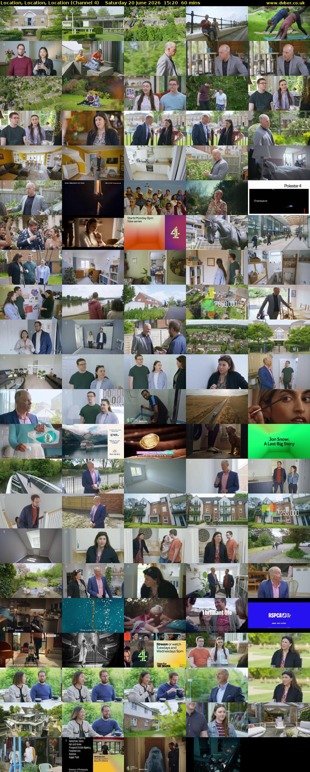 Location, Location, Location (Channel 4) Saturday 20 June 2026 15:20 - 16:20
