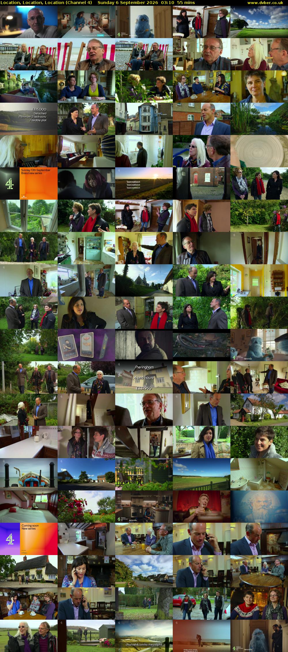 Location, Location, Location (Channel 4) Sunday 6 September 2026 03:10 - 04:05