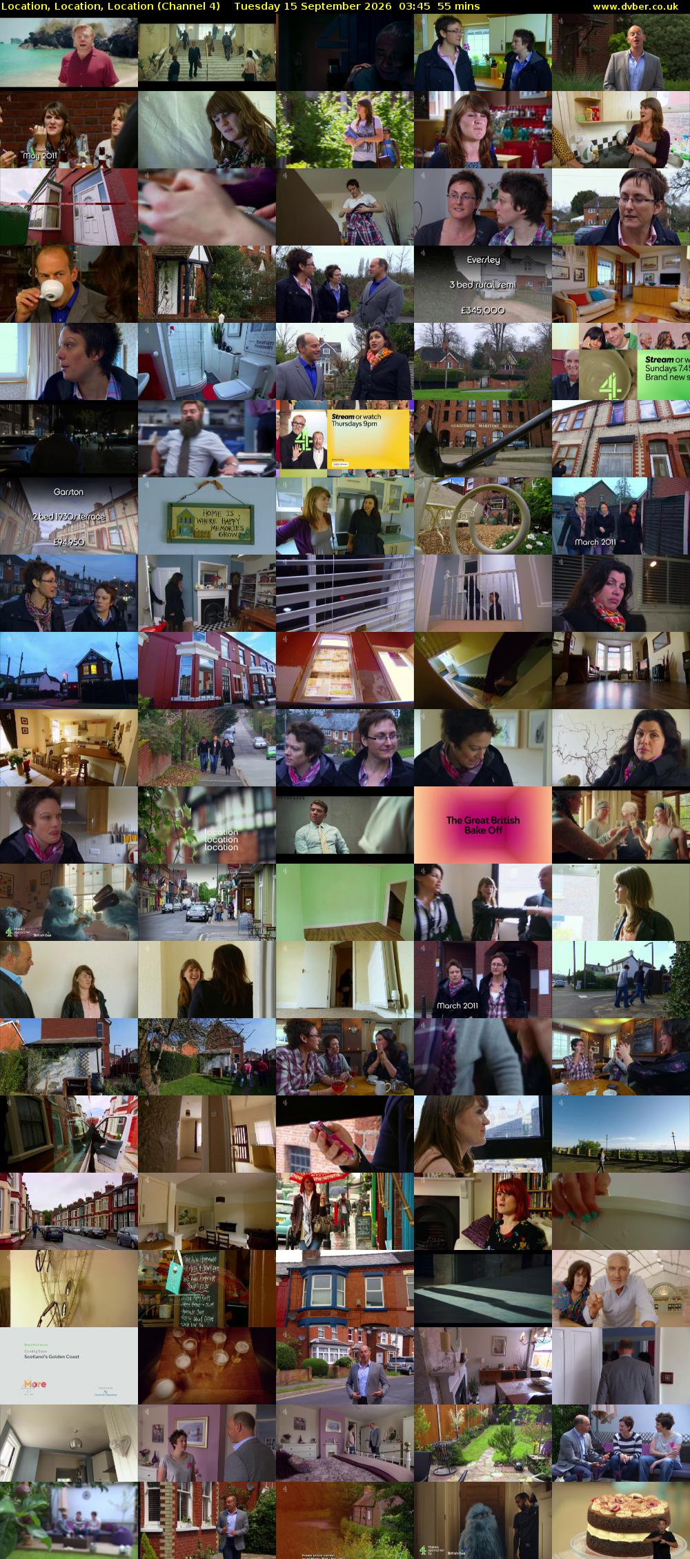 Location, Location, Location (Channel 4) Tuesday 15 September 2026 03:45 - 04:40