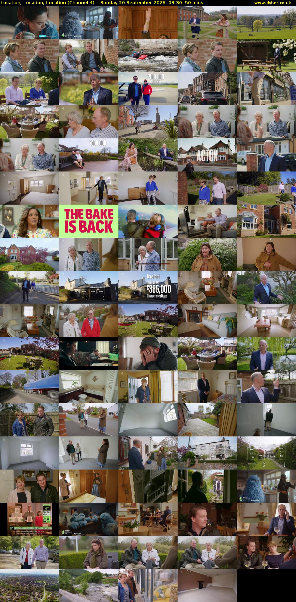 Location, Location, Location (Channel 4) Sunday 20 September 2026 03:30 - 04:20