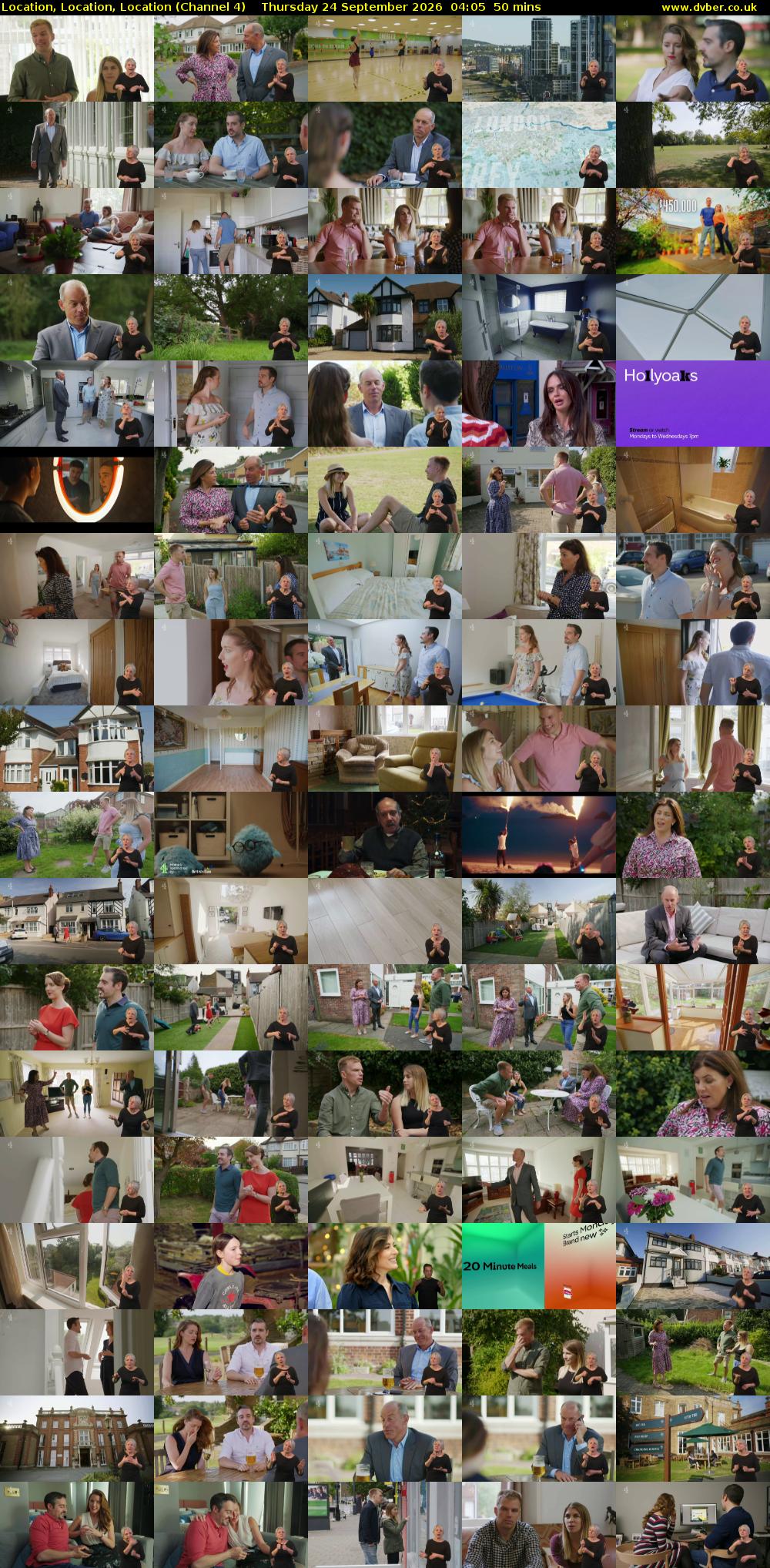 Location, Location, Location (Channel 4) Thursday 24 September 2026 04:05 - 04:55