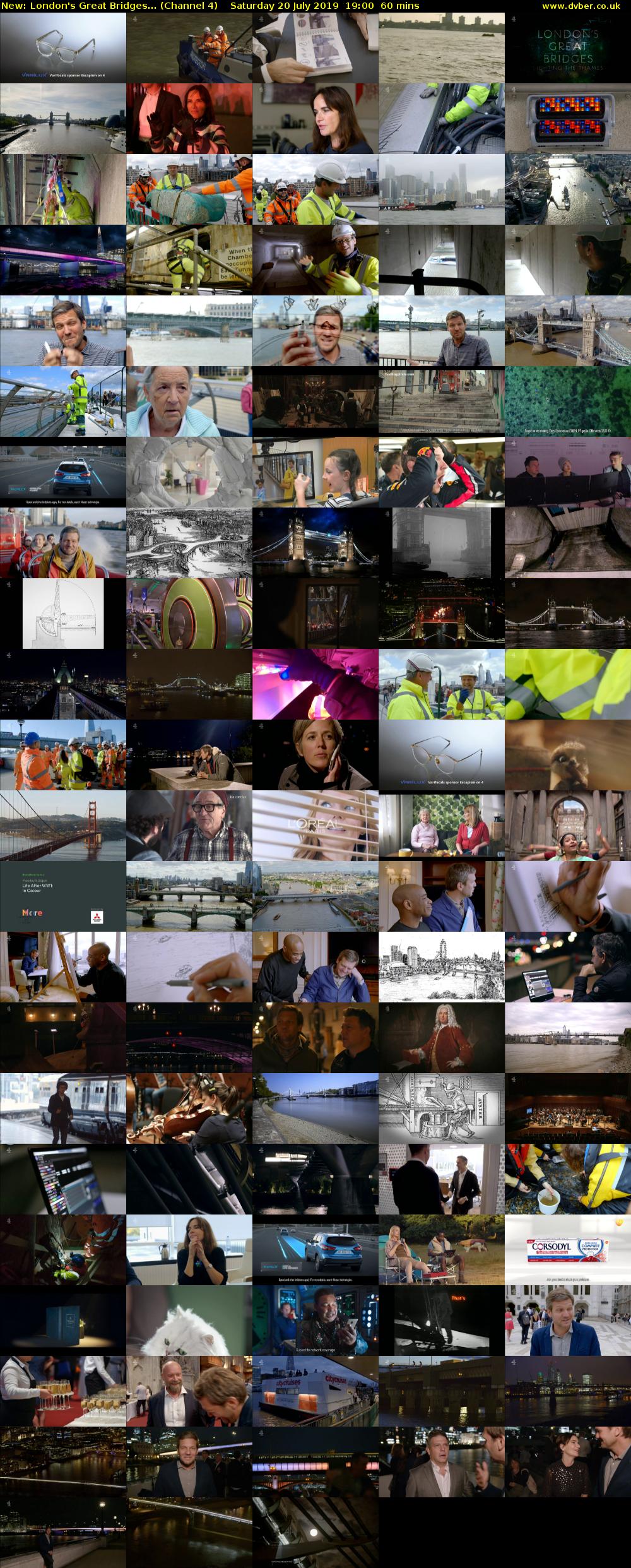 London's Great Bridges... (Channel 4) Saturday 20 July 2019 19:00 - 20:00