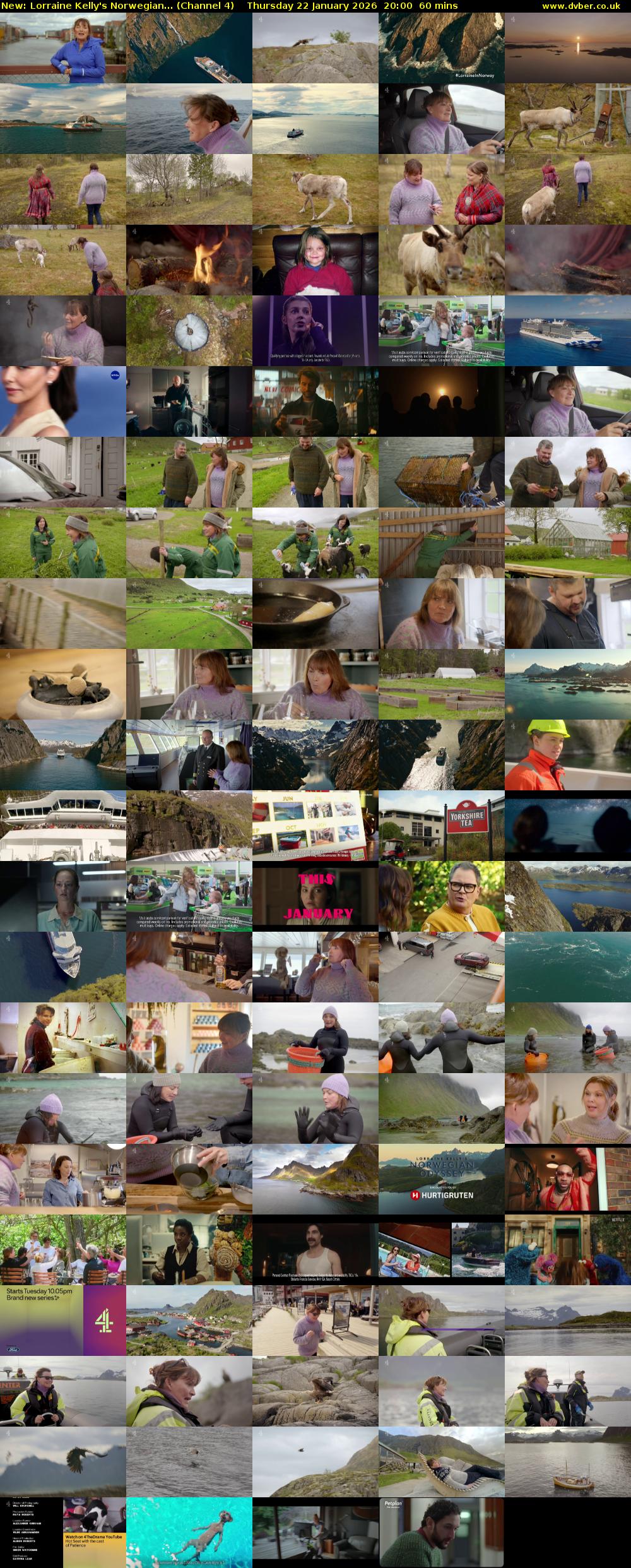 Lorraine Kelly's Norwegian... (Channel 4) Thursday 22 January 2026 20:00 - 21:00