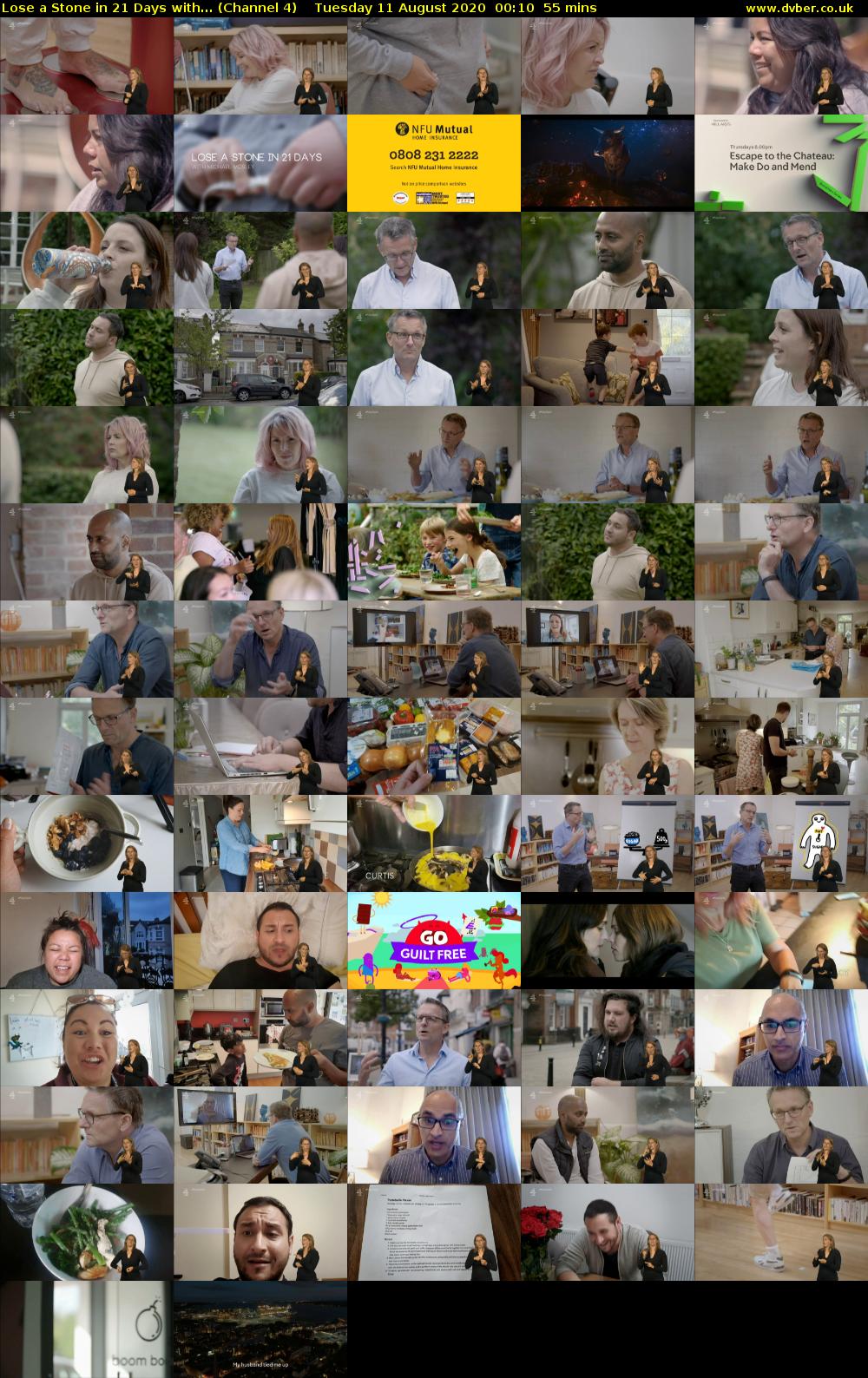Lose a Stone in 21 Days with... (Channel 4) Tuesday 11 August 2020 00:10 - 01:05