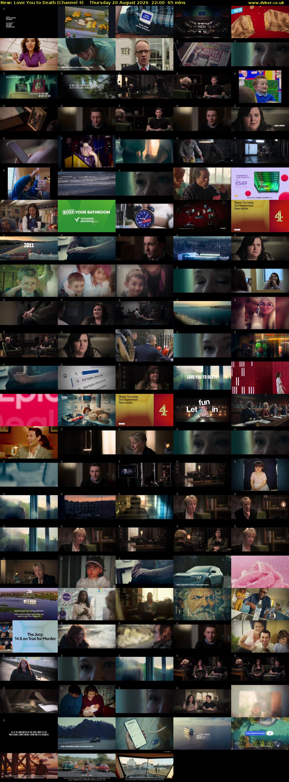 Love You to Death (Channel 4) Thursday 20 August 2026 22:00 - 23:05