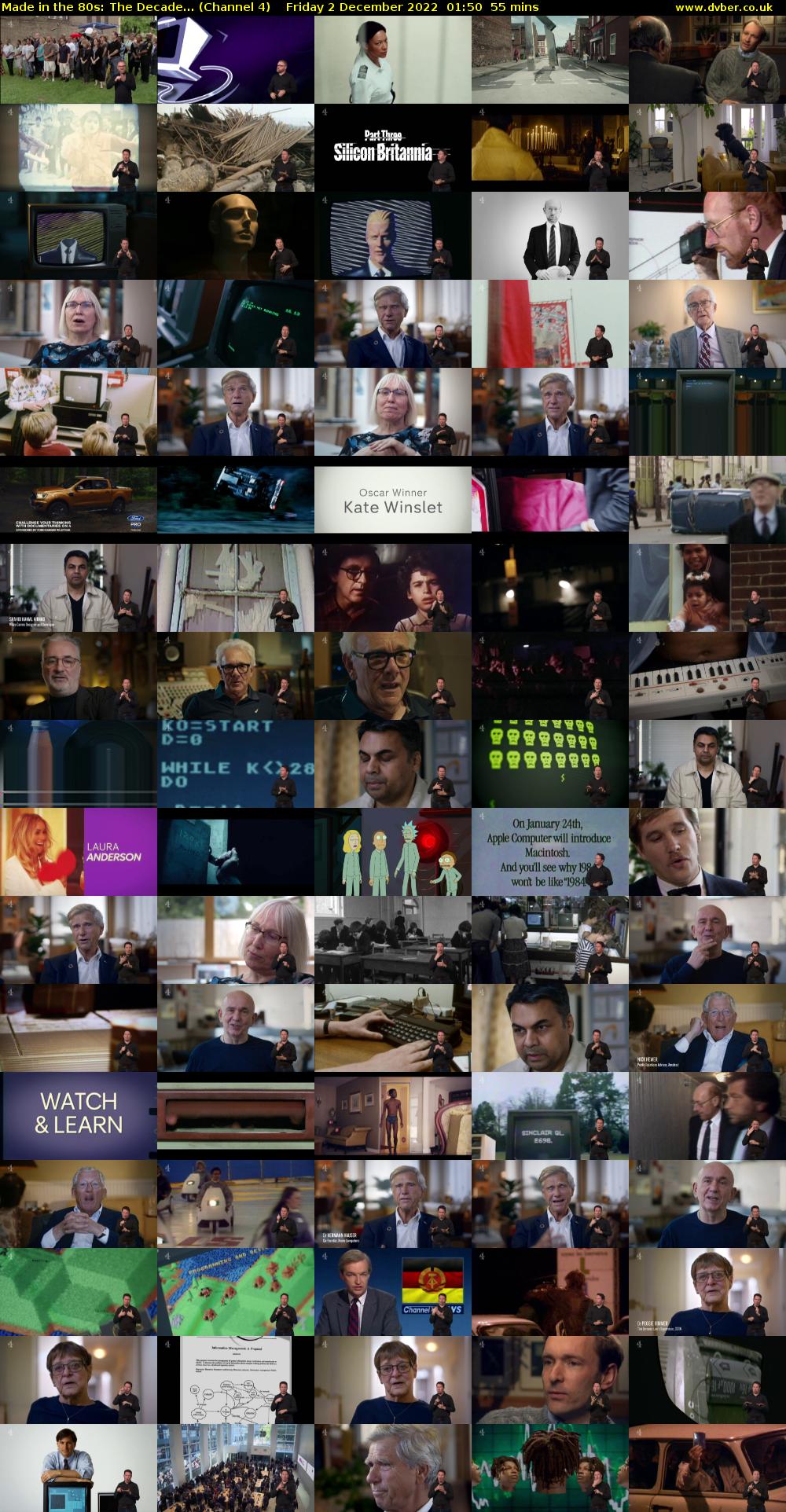 Made in the 80s: The Decade... (Channel 4) Friday 2 December 2022 01:50 - 02:45