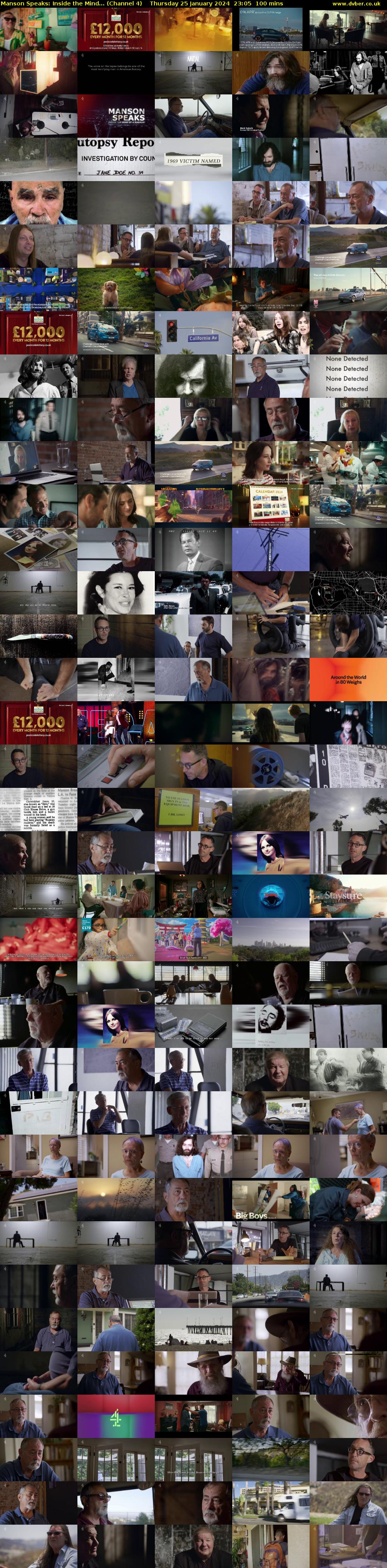 Manson Speaks: Inside the Mind... (Channel 4) Thursday 25 January 2024 23:05 - 00:45
