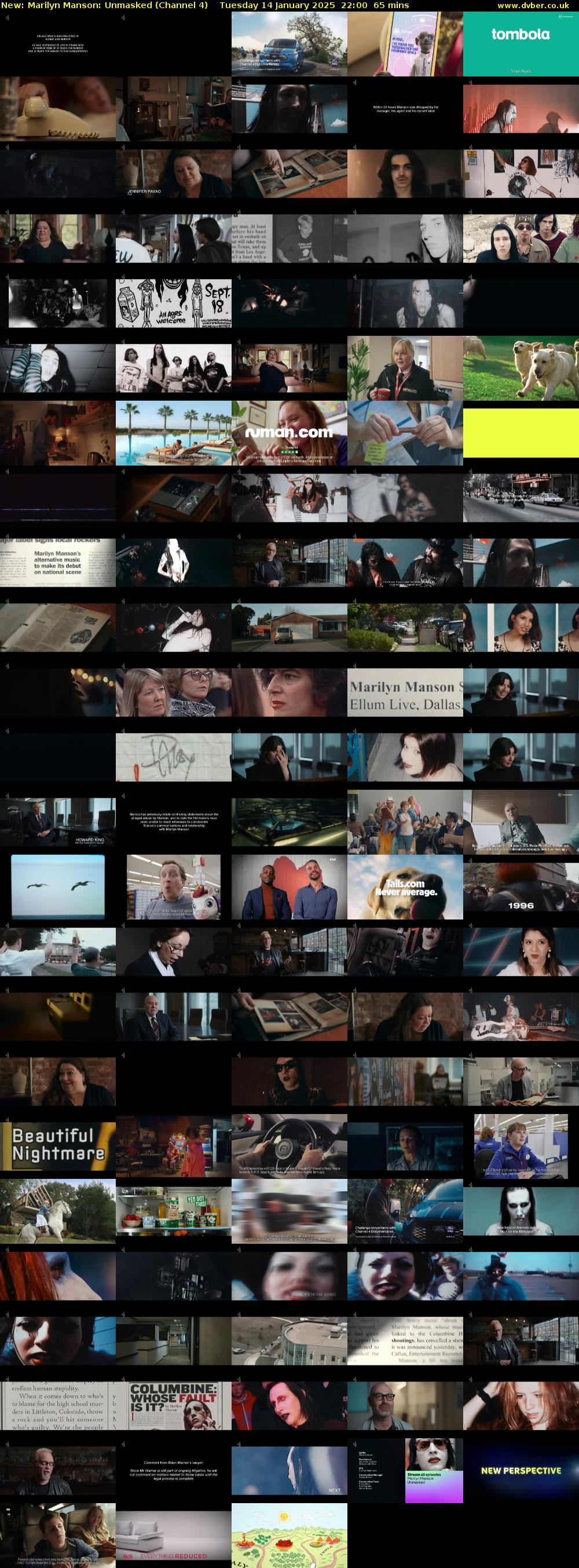 Marilyn Manson: Unmasked (Channel 4) Tuesday 14 January 2025 22:00 - 23:05